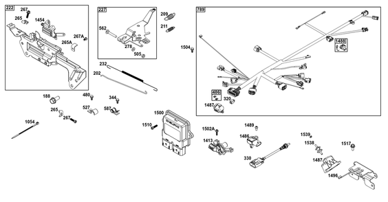 Controls Group Diagram and Parts List for 61E377-0065-J1 400000 - 699999 Briggs and Stratton Engine